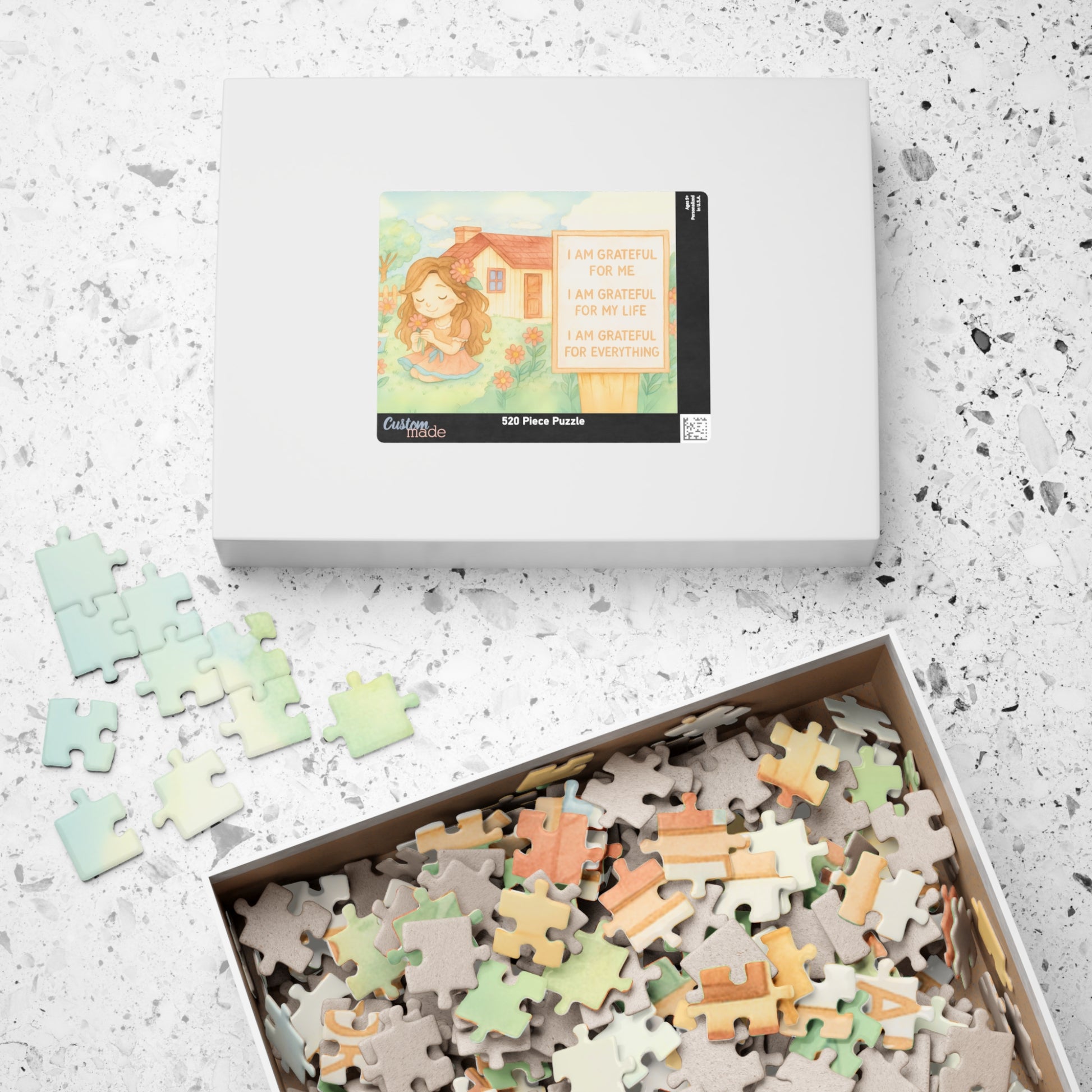 Gratefulness Themed Puzzle - Little Girl, Heartwarming Puzzle for Family Fun, Mindfulness Activity, Self-Care Gift, Relaxing Puzzle Decor