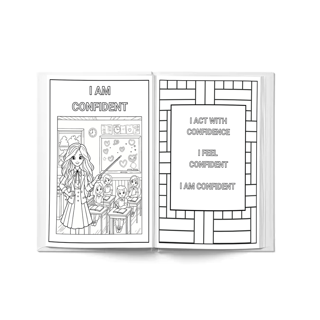 I AM coloring book for girls - A coloring book with affirmation sentences